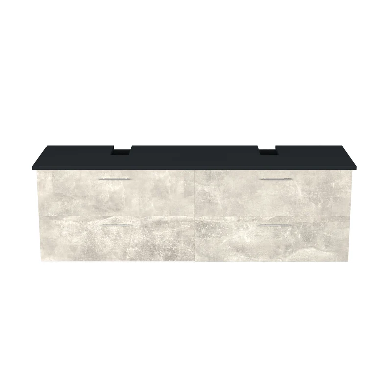 Garlivo Waschbeckenunterschrank GLA-160 Beton mit Schubladen