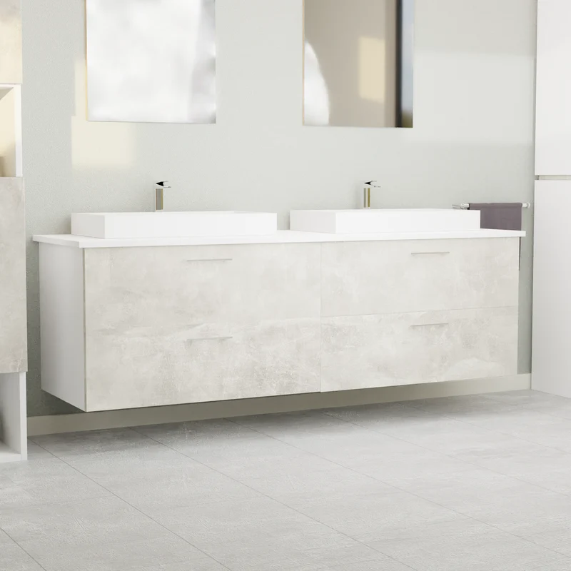 Garlivo Waschbeckenunterschrank GLA-160 Beton mit Schubladen