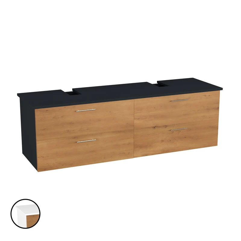 Garlivo Waschbeckenunterschrank GLA-160 Eiche mit Schubladen
