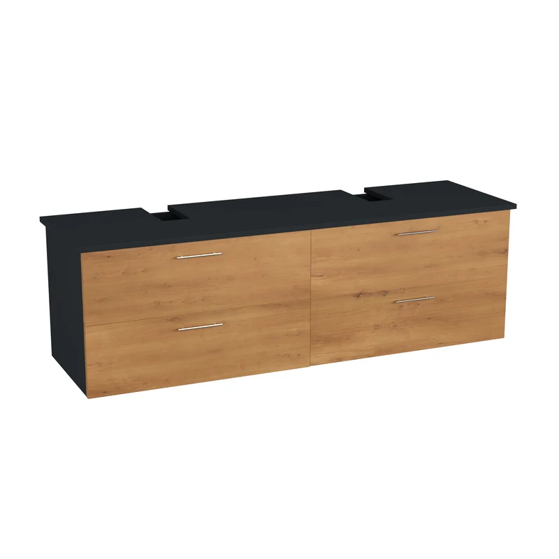Garlivo Waschbeckenunterschrank GLA-160 Eiche mit Schubladen