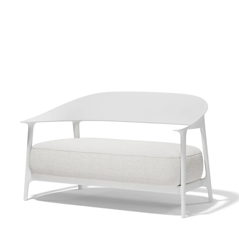 Sofa weiß, Gartensofa weiß, Breite 127 cm