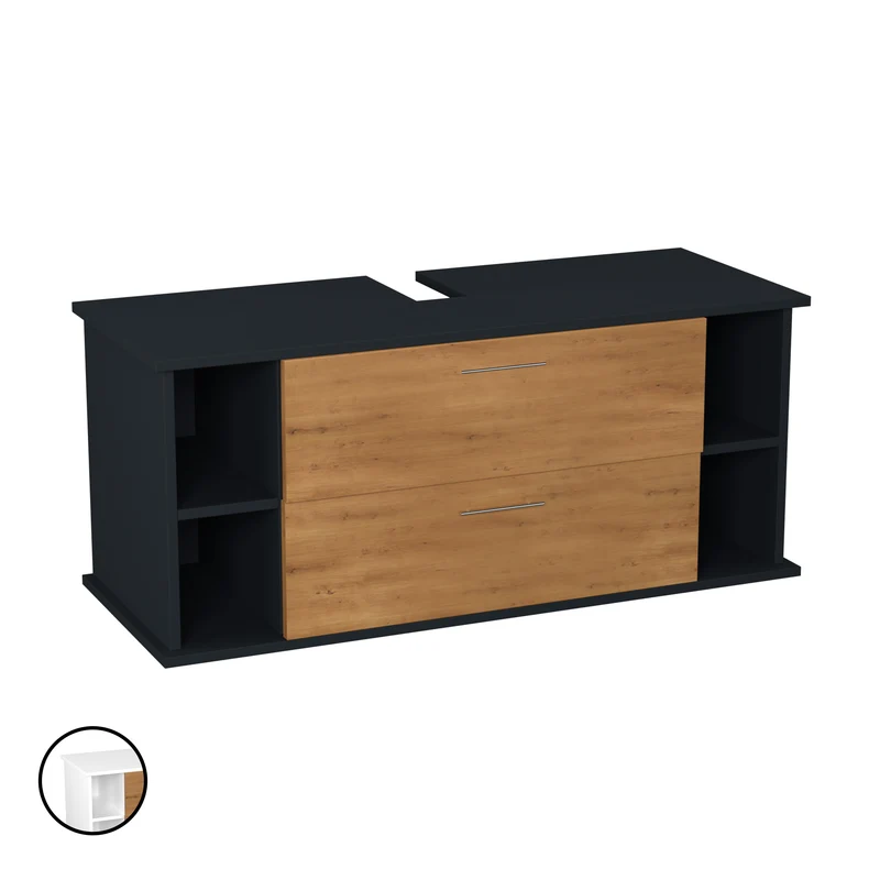Garlivo Waschbeckenunterschrank GLA-120 Eiche mit Schubladen
