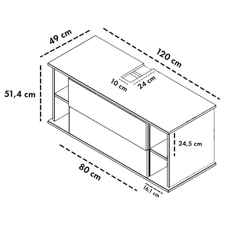 Garlivo Waschbeckenunterschrank GLA-120 Anthrazit mit Schubladen