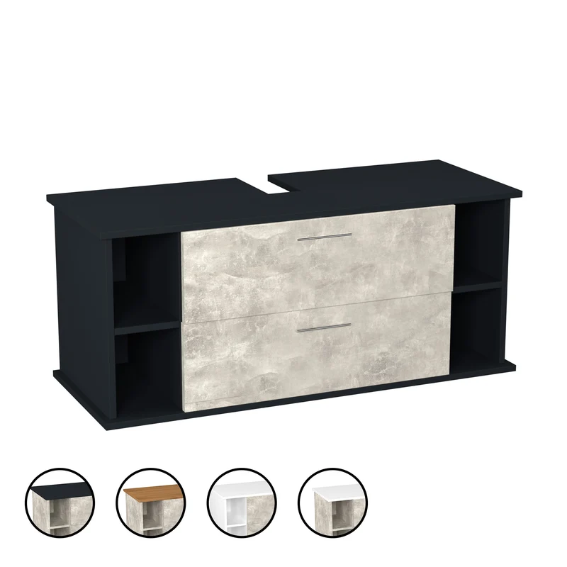 Garlivo Waschbeckenunterschrank GLA-120 Beton mit Schubladen