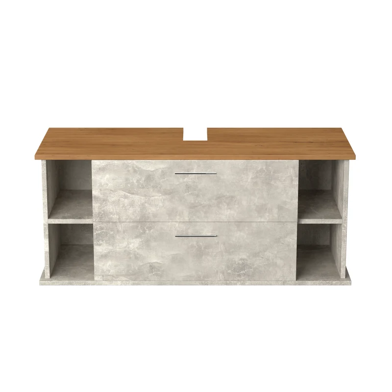 Garlivo Waschbeckenunterschrank GLA-120 Beton mit Schubladen