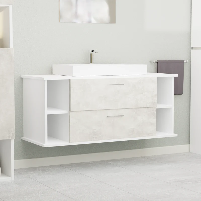Garlivo Waschbeckenunterschrank GLA-120 Beton mit Schubladen