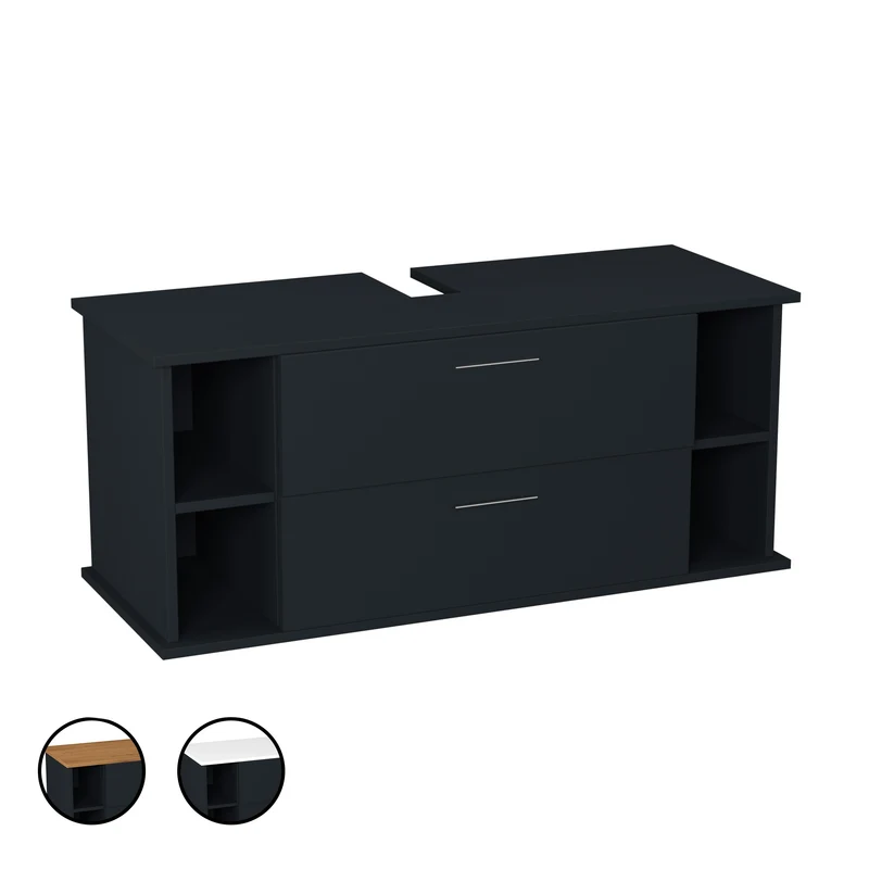 Garlivo Waschbeckenunterschrank GLA-120 Anthrazit mit Schubladen