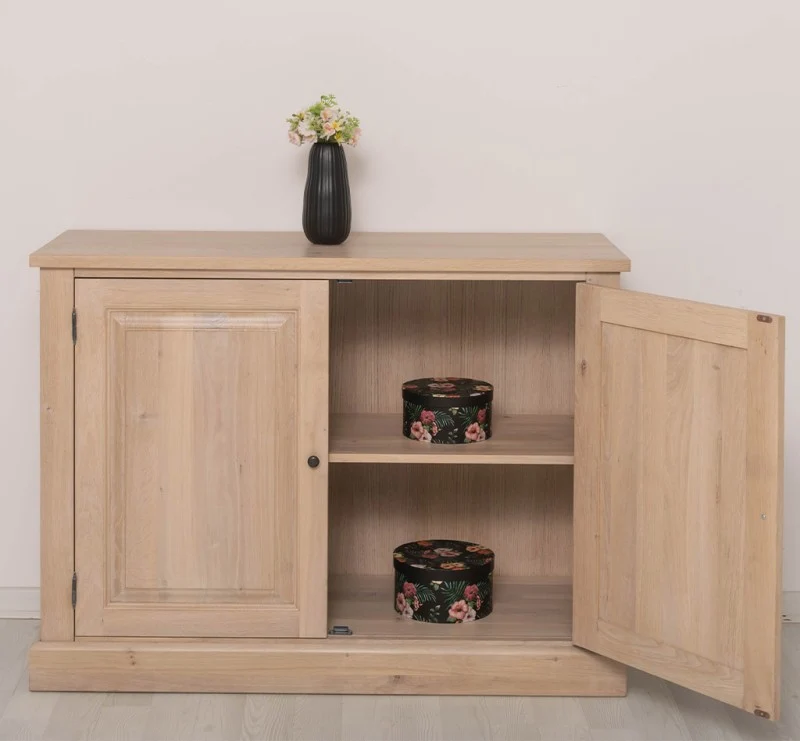 Kleine Kommode aus Eiche | Massiver Eichenschrank mit zwei Türen