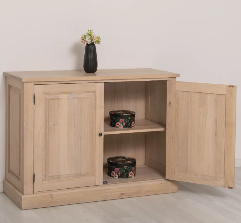 Kleine Kommode aus Eiche | Massiver Eichenschrank mit zwei Türen