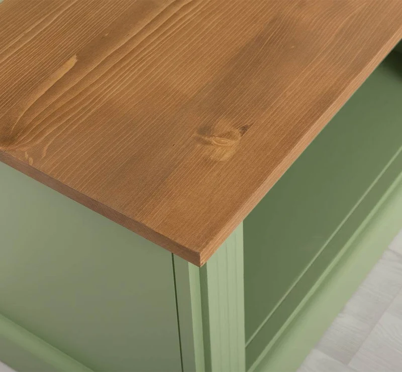 Schmale Garderobe aus Massivholz mit Ablage und 3 Haken