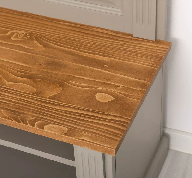 Schmale Garderobe aus Massivholz mit Ablage und 3 Haken