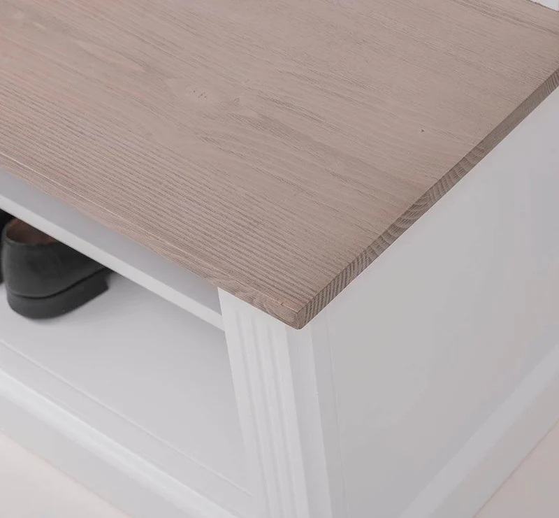 Schmale Garderobe aus Massivholz mit Ablage und 3 Haken
