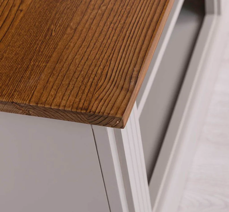 Schmale Garderobe aus Massivholz mit Ablage und 3 Haken
