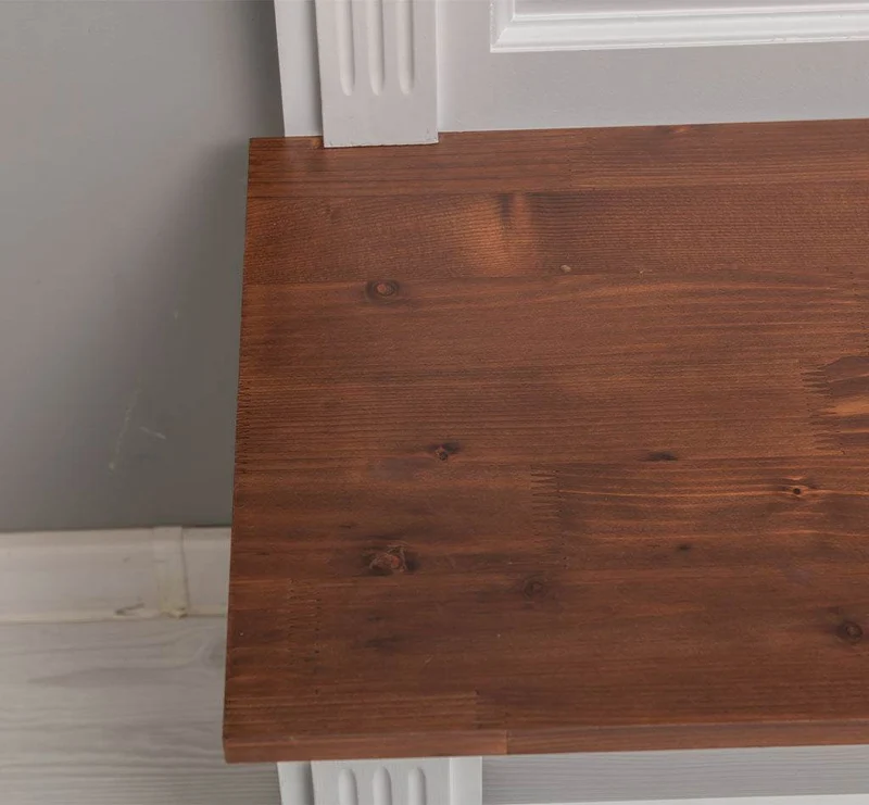 Schmale Garderobe aus Massivholz mit Ablage und 3 Haken