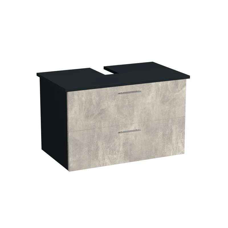 Garlivo Waschbeckenunterschrank GLA-80 Beton mit Schubladen