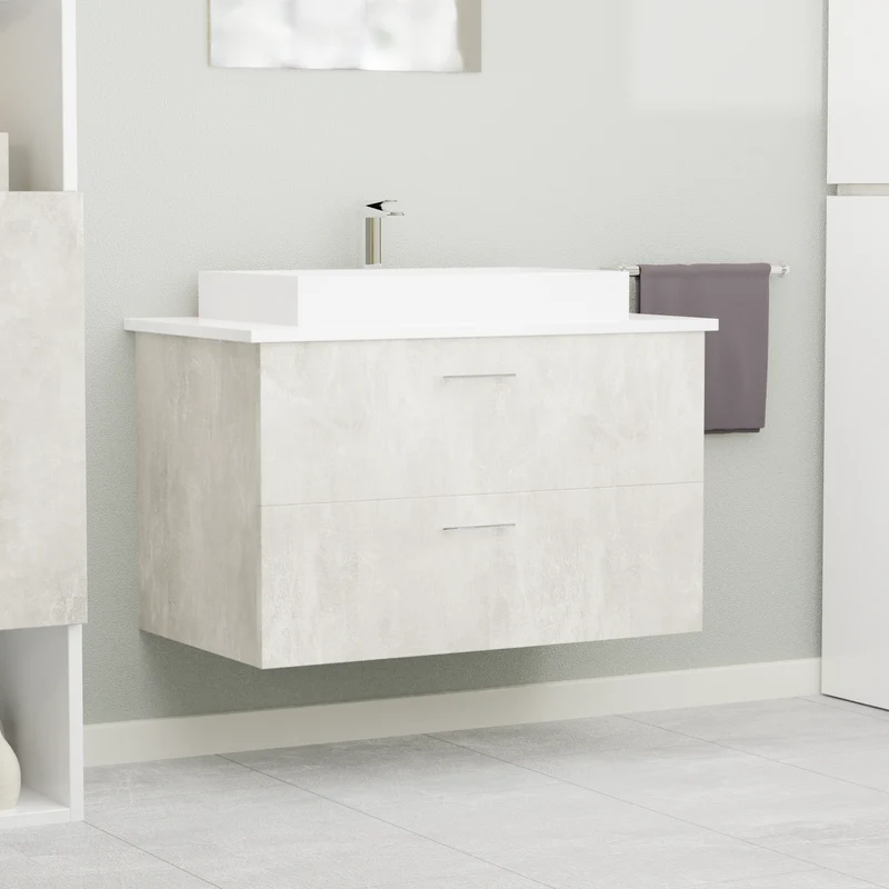 Garlivo Waschbeckenunterschrank GLA-80 Beton mit Schubladen