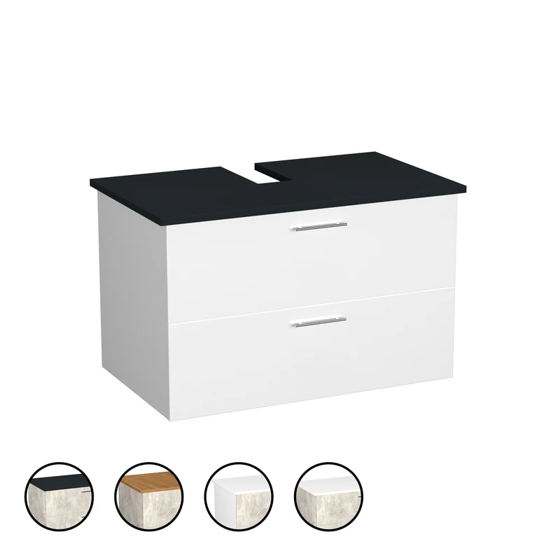 Garlivo Waschbeckenunterschrank GLA-80 Weiss mit Schubladen