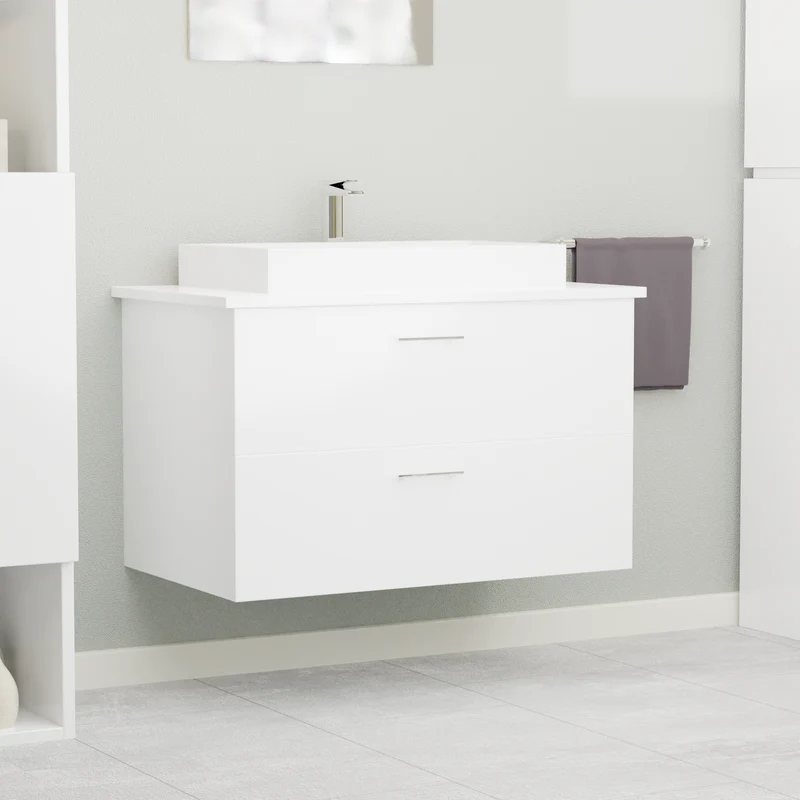 Garlivo Waschbeckenunterschrank GLA-80 Weiss mit Schubladen