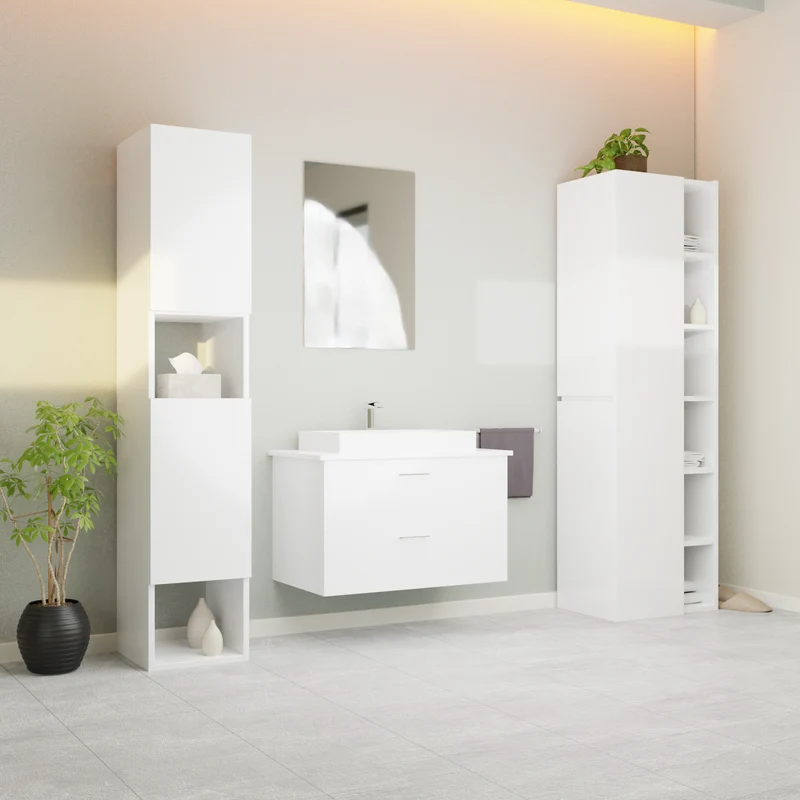 Garlivo Waschbeckenunterschrank GLA-80 Weiss mit Schubladen