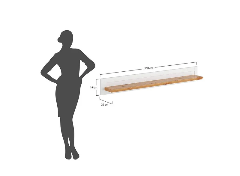Wandbrett aus Massivholz | Regal Marone Elite Tabacco