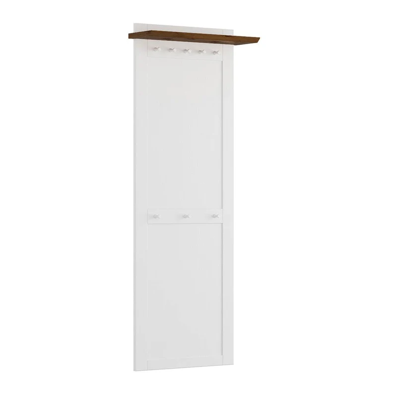 Garderobenpanel aus Massivholz | Hängegarderobe Marone Elite Tabacco mit 8 Haken