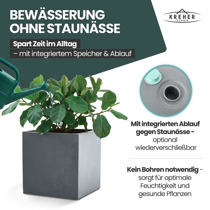 XL Pflanzkübel 'Millennium' 40 Liter, eckig in Grau
