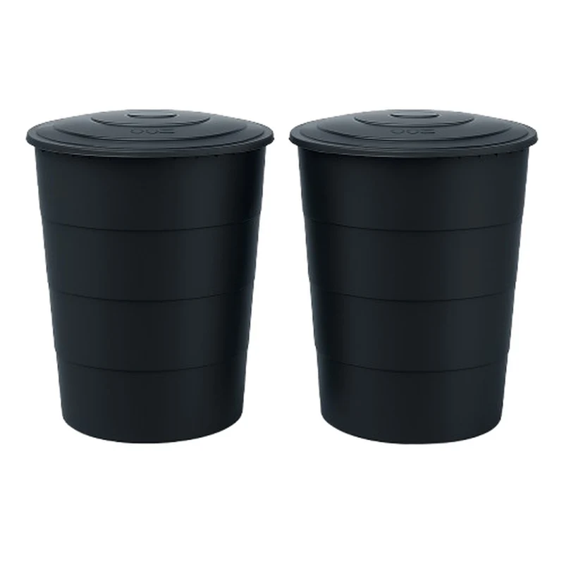 2 x XXL Regentonne 'Smooth' mit Deckel 510 Liter Volumen (2er Set / Farbe wählbar)