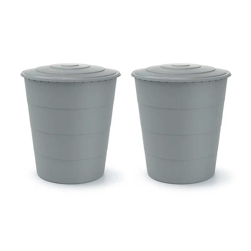 2 x XXL Regentonne 'Smooth' mit Deckel 510 Liter Volumen (2er Set / Farbe wählbar)