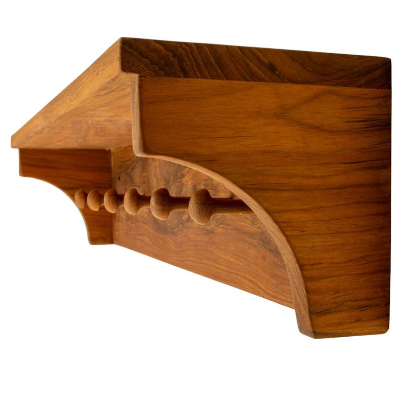 Hakenregal aus FSC-zertifiziertem Teakholz 60 cm mit 6 Knöpfen - Ella