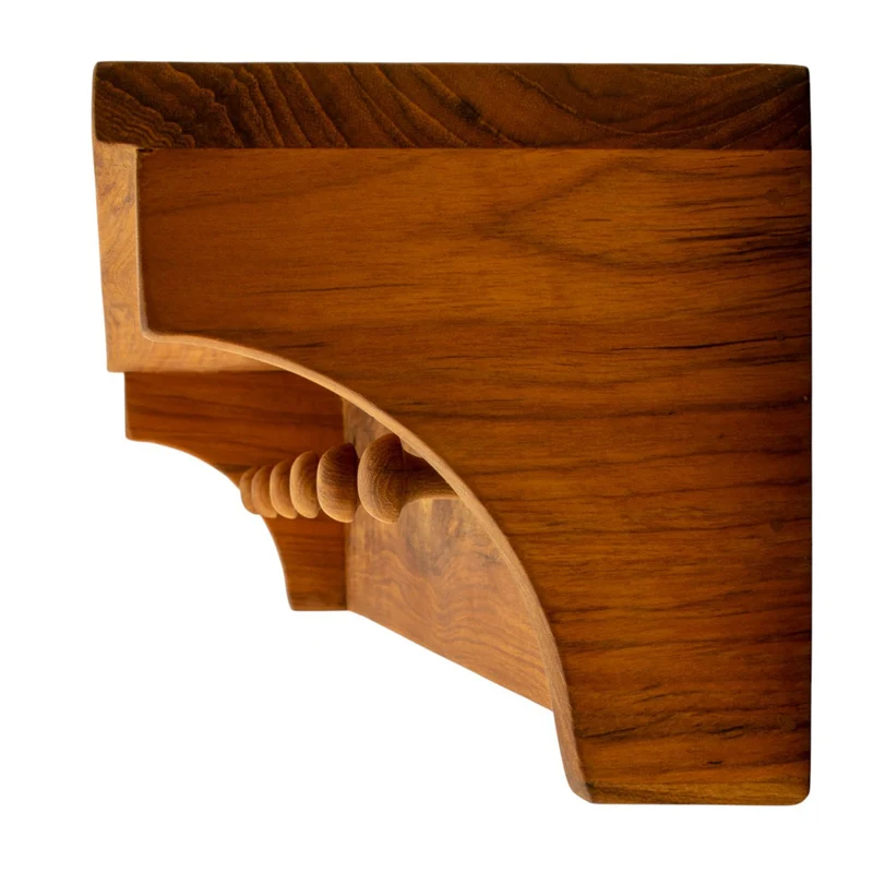 Hakenregal aus FSC-zertifiziertem Teakholz 60 cm mit 6 Knöpfen - Ella