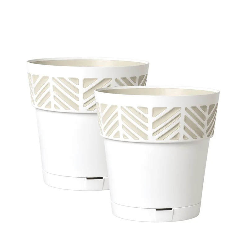 Set: 2 x Pflanztöpfe "Orfeo" 25x25 cm (Farbe wählbar)