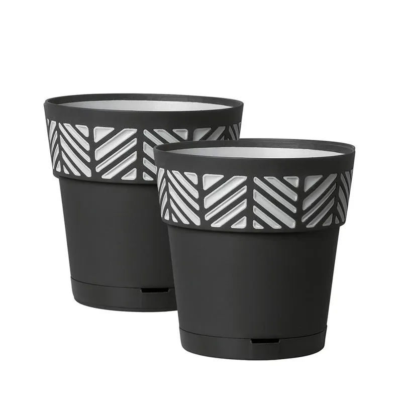 Set: 2 x Pflanztöpfe "Orfeo" 25x25 cm (Farbe wählbar)