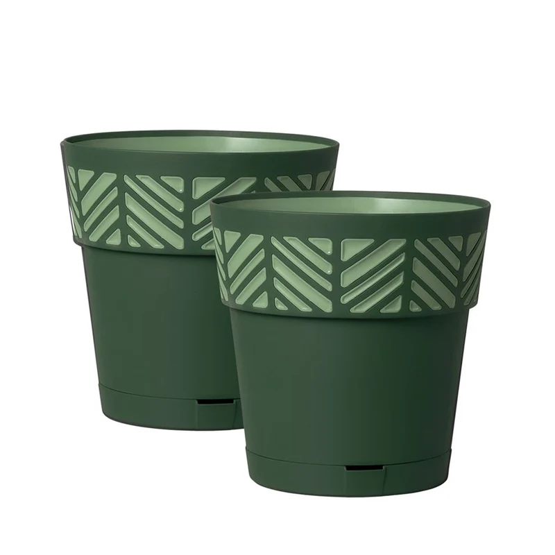 Set: 2 x Pflanztöpfe "Orfeo" 25x25 cm (Farbe wählbar)