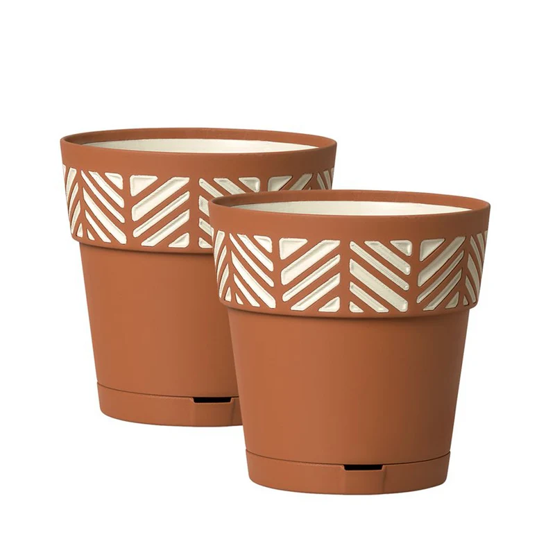Set: 2 x Pflanztöpfe "Orfeo" 25x25 cm (Farbe wählbar)