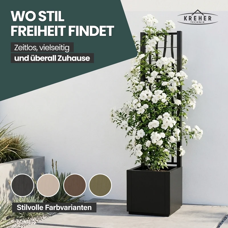 Set: 2 x XL SPALIER 'Ethica' - 36 x 36 x 140 cm - in Struktur Optik - schmale Version - in Anthrazit