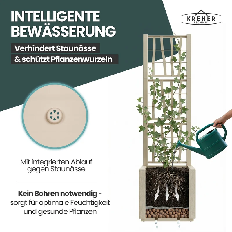 Set: 2 x XL SPALIER 'Ethica' - 36 x 36 x 140 cm - in Struktur Optik - schmale Version - in Beige