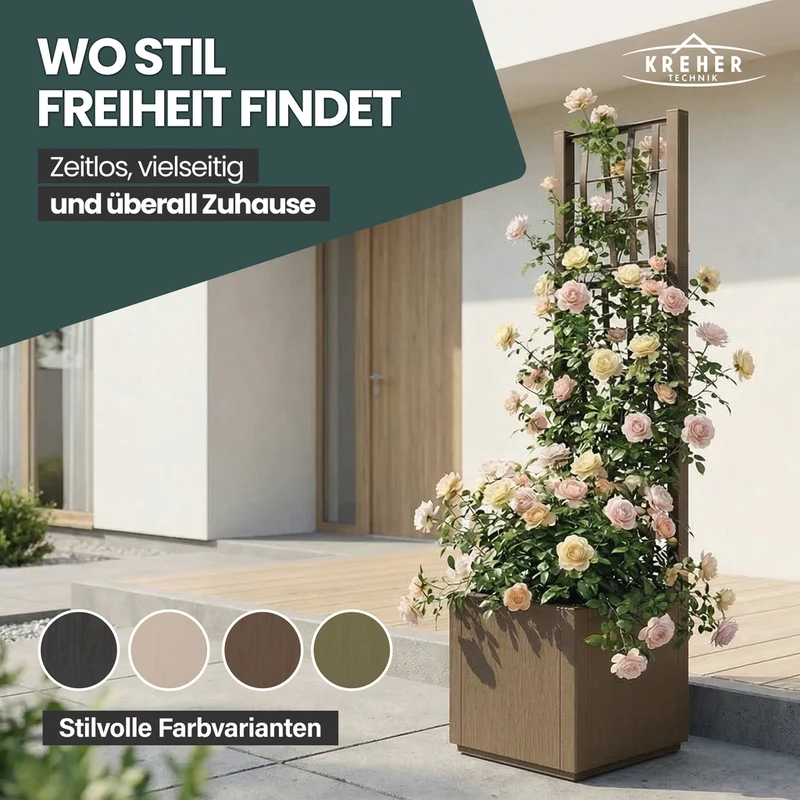 Set: 2 x XL SPALIER 'Ethica' - 36 x 36 x 140 cm - in Struktur Optik - schmale Version - in Taupé