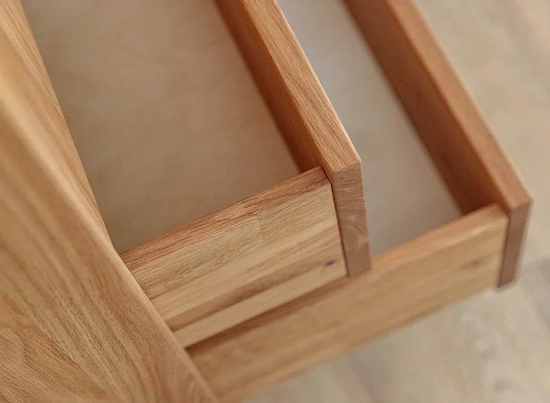 Minimalistisches Sideboard aus geölter Wildeiche | Skandi Kommode Simona mit drei Schubladen