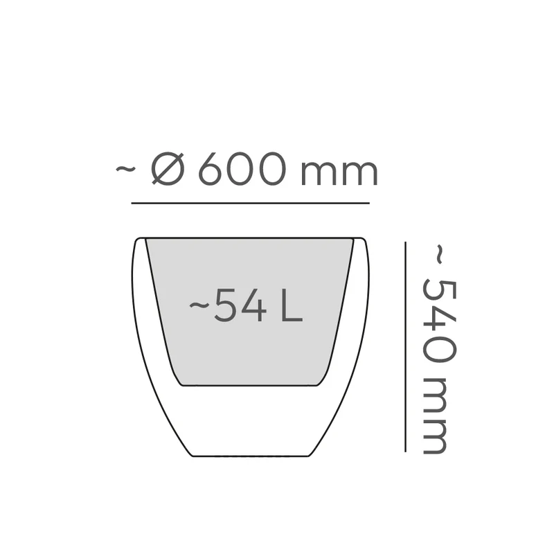 XL Pflanzkübel 'Cano' 60 cm in Stein Optik in Anthrazit, rund (Set wählbar)