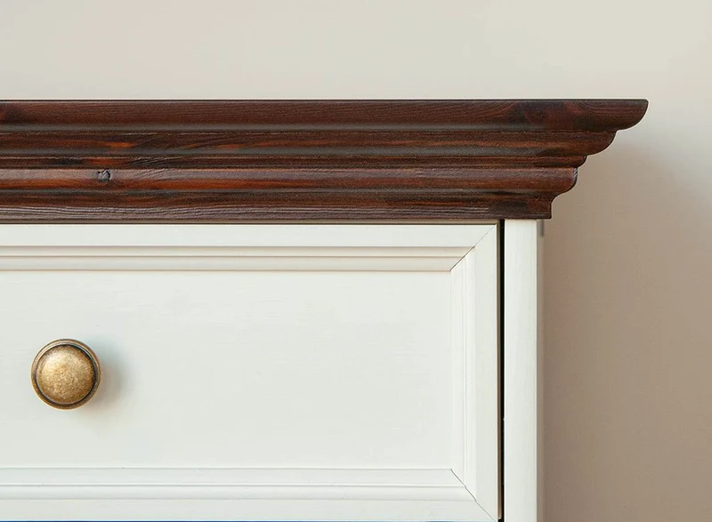 Große Kommode Belluno Elegante in Weiß | Sideboard mit drei Schubladen und Türen