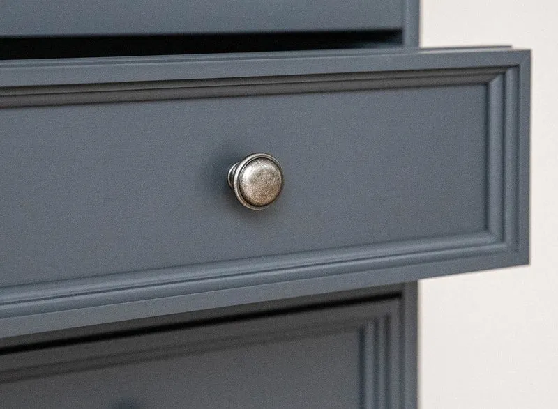 Große Kommode Belluno Elegante in Graphit | Sideboard mit drei Schubladen und Türen
