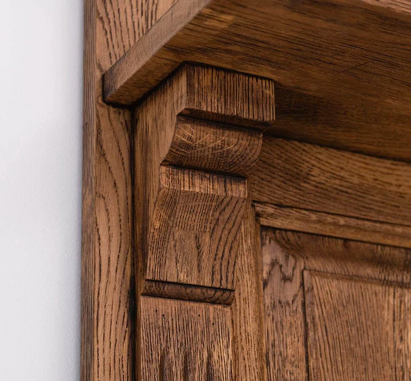 Schmale Garderobe aus massiver Eiche mit Ablage und 3 Haken