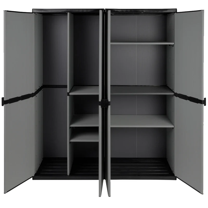 Modularer Kunststoffschrank 'Armadio' 2er Set - Universalschrank 3 Böden + Spindschrank mit Freifach