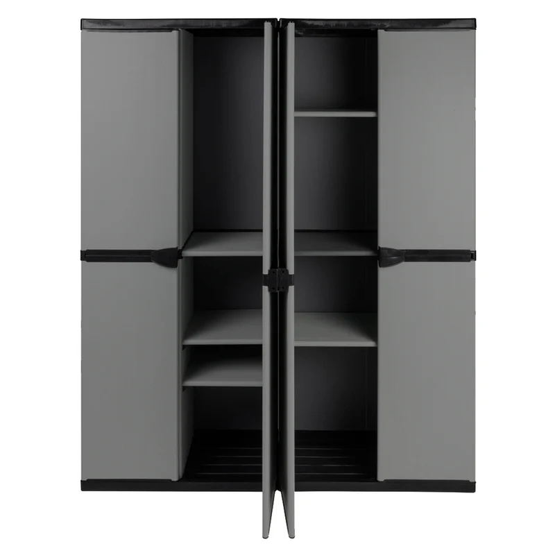 Modularer Kunststoffschrank 'Armadio' 2er Set - Universalschrank 3 Böden + Spindschrank mit Freifach