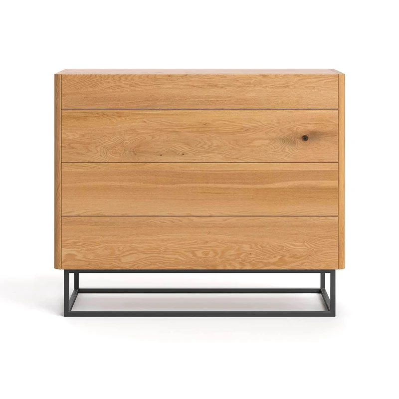 Industrial Sideboard aus massiver Eiche | Kommode Virtue mit vier Schubladen