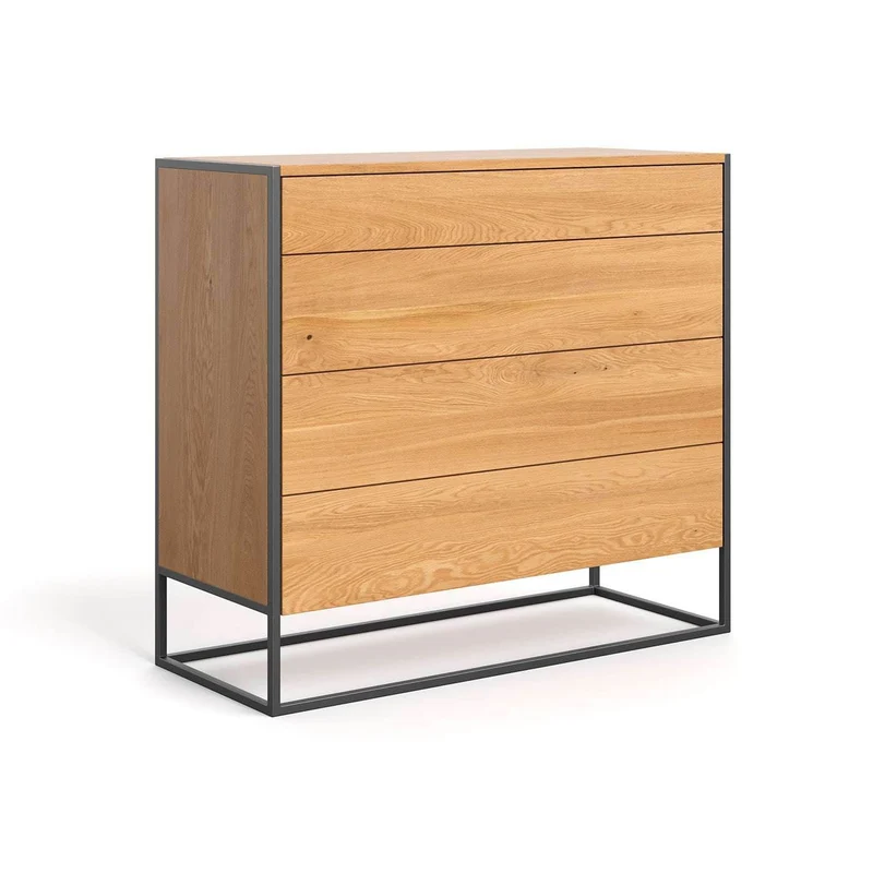 Industrial Sideboard aus massiver Eiche | Kommode Moon mit vier Schubladen - in verschiedenen Größen