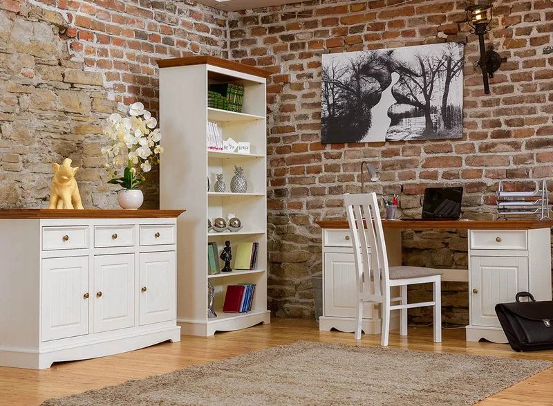 Kommode Belluno Elegante in Weiß | Sideboard mit drei Schubladen und Türen