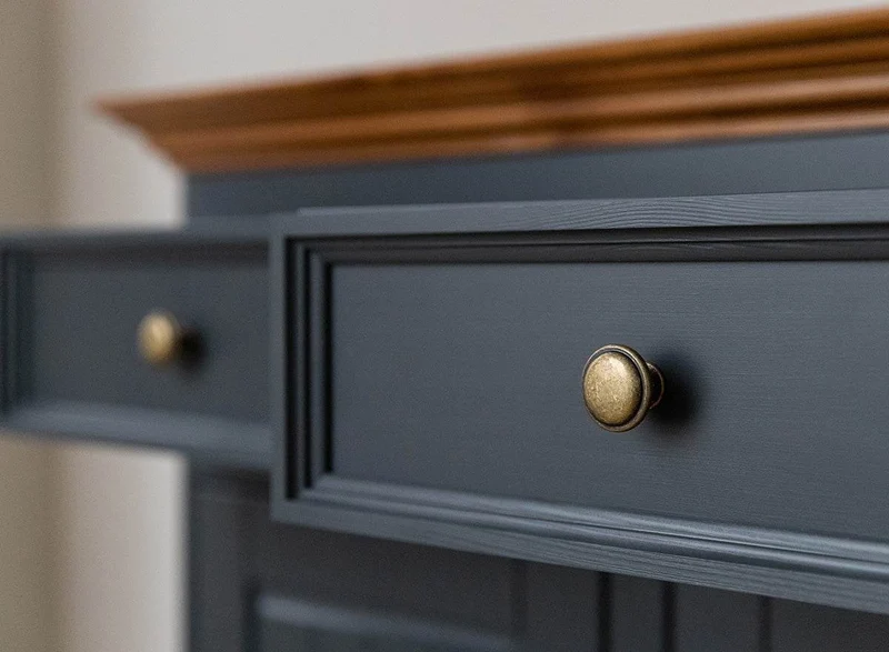 Kommode Belluno Elegante in Graphit | Sideboard mit drei Schubladen und Türen