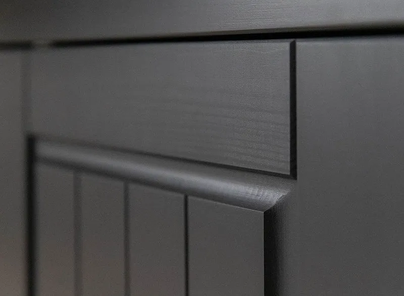 Kommode Belluno Elegante in Graphit | Sideboard mit drei Schubladen und Türen