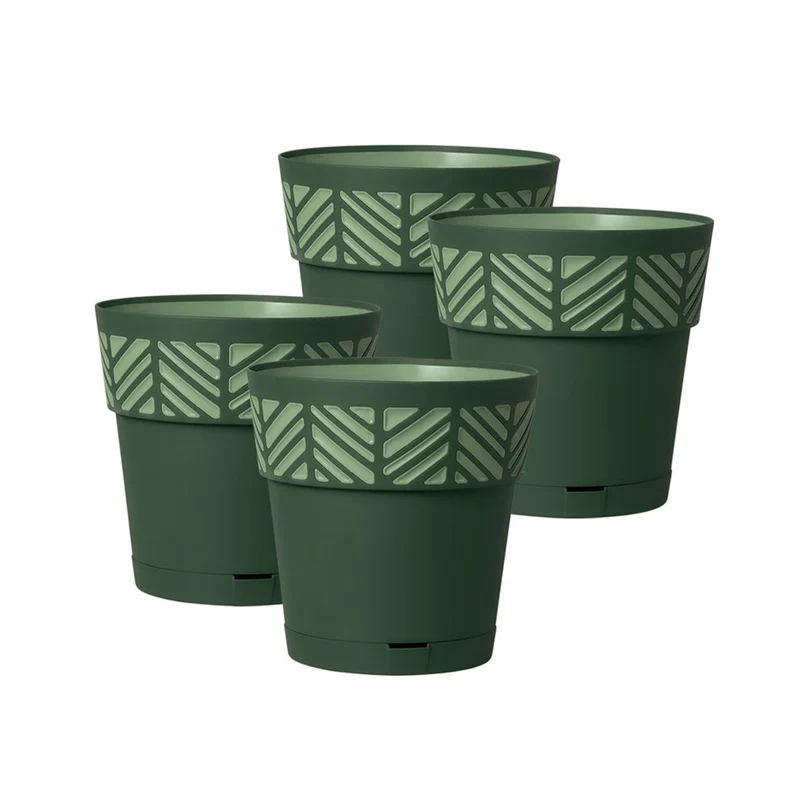 Set: 4 x Pflanztöpfe "Orfeo" 15x15 cm (Farbe wählbar)